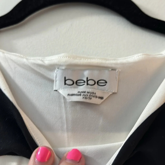 Bebe Striped Mini Bodycon Sexy Girly Dress Size XS - Picture 3 of 7